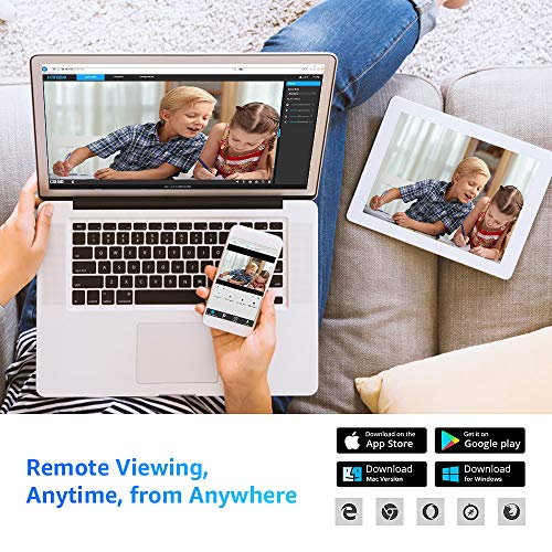 H.VIEW IP Kamera Außen 5MP Bunte Nachtsicht Funk Überwachungskamera ONVIF 2.4/5GHz Farbbild Sicherheitskamera Mikrofon Bewegungserkennung mit SD Slot(Max 128GB)