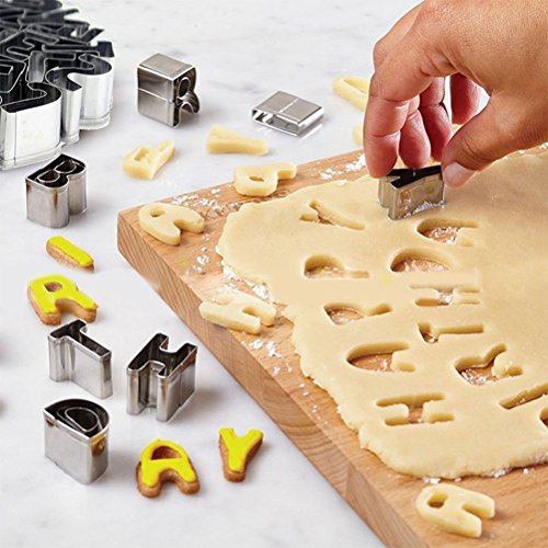 HUAFA Stück teilig Alphabet Ausstecher / Ausstechformen für Fondant – mit Zahlen und Buchstaben – Cake Backzubehör Kuchendekoration Ausstechformen Backform Utensilien Modellierwerkzeug - 4