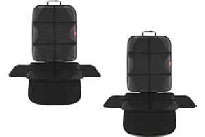 VANLONTD Kindersitzunterlage 2 Stück, Autositzschoner kindersitz Auto sitzschoner ISOFIX geeignete, Autositzauflage mit Dickster Polsterung und Netztaschen Rutschfesten(Schwarz)