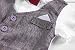 Baby Boy Wedding Christening Formal Tuxedo Suit Striped Outfit+HAT SET NEWBORN 0-18M (3-6 Months, Grey)