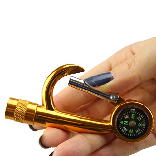 temlum Outdoor Kompass Karabiner Clip Karabinerhaken Schlüsselanhänger LED Taschenlampe Klettern Wandern Aluminium Legierung Werkzeug Stärke Langlebig - 3