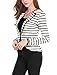 Allegra K Women Notched Lapel Striped Blazer Jacket XS (UK 4)