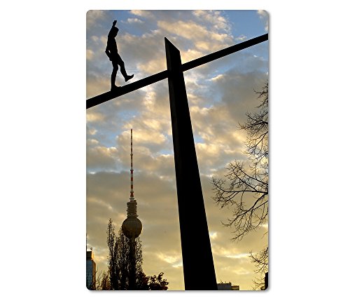 Preisvergleich Produktbild ZIGARETTEN-DOSE Nr 70 ++ Etui ++ GESCHENKDOSE mit magnetischem DECKELMOTIV (Kühlschrankmagnet) zum Wechseln von tom bäcker ("BALANCEAKT" - Seiltänzer)
