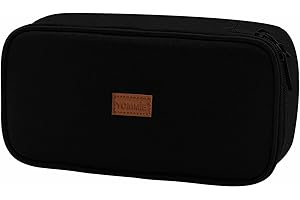 ‎YOMMIE Yommie XXL Pencil Case, Oxford Pencil Case with Zip, Single Case, Pencil Case Organiser for Teenagers, Boys, Girls, Black