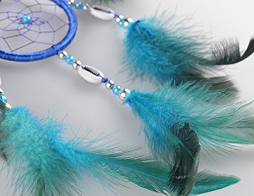 Ailiebhaus Traumfänger Handgemachte Anhänger fuer Zimmer Auto Deko (Blau) - 7