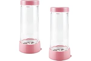 Toivize 2 Pièces Secoueur Tamiseur, Saupoudreuses de Sucre en Poudre Tamis avec Couvercle à Mailles Fines Tamis à Farine Sucre en Poudre pour Poudre de Chocolat, Farine et Épices, Rose