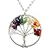 Produktbild cmidy cmidy Baum des Lebens Anhänger für Halskette Amulett Kristall Quarz DIY 7 Chakra Edelstein Charms für Familie Best Friends