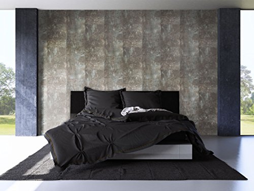 Tapete Metalloptik in Grau , schöne moderne Tapete für Ihr Wohnzimmer , inklusive der Newroom Tapezier Profibroschüre mit Tipps für perfekte Wände - 8