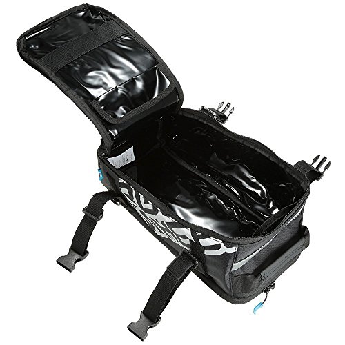 Wisamic Radtasche Gepäckträgertasche Rucksäcke Wasserdicht mit Reflektierendem Band Schwarz, 32,5 x 16 x 18 cm - 2