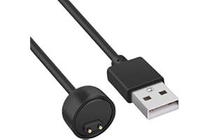 Ainiv Magnetisches Ladegerät Kompatibel mit Xiaomi Mi Band 7/6/5/Amazfit Band 5, USB Ladekabel Kabel, Fitness Tracker Zubehör, Tragbare Magnetische Ladestation Ladekabel 1,64ft 50cm - Schwarz