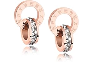 CRYSTALLINE Krystaliczna Azuria Kobiety 18-karatowe różowe złoto platerowane kryształy okrągłe kolczyki sztyfty