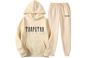 JKJFJKA Trapstar Unisex Set mit Kapuze und Hose 2 Stück Frühling Leichte Anzug Brief Print Leichtgewicht Trainingsanzug Sportanzug Trapstar Y2K Hip Hop Streetwear Jogginganzug 2-teilig