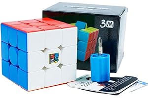 Aigidusansu Moyu Meilong 3 M 3 x 3 x 3 Cubo mágico magnético, profesional 3 * 3 * 3 Cubo de velocidad suave sin calcomanías, juguetes de rompecabezas 3D duraderos