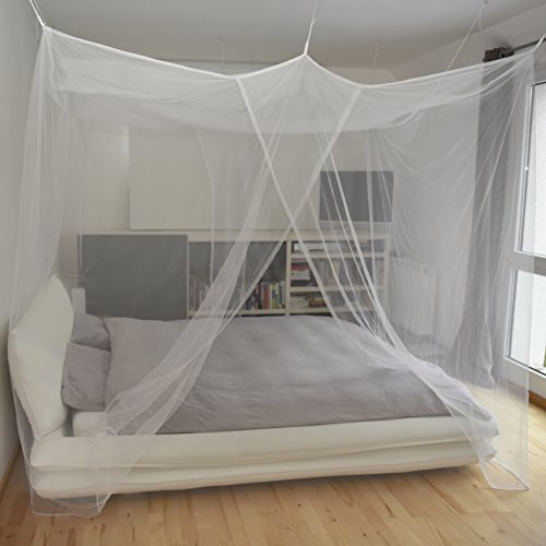 FREILUFTRAUM – Großes Moskitonetz für Doppelbetten 200x220x200cm – Hochwertiger Mückenschutz im Schlafzimmer oder Garten, inkl. gratis Tragebeutel und Montageset - 7