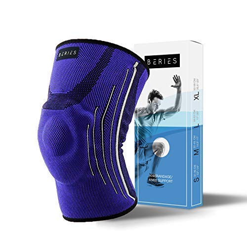 Preisvergleich Produktbild BERIES Kniebandage - schmerzlindernd bei Knie Schmerzen, Arthrose und Gelenkkrankheiten – Sportbandage Damen und Herren (Blau, XL)