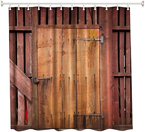 Shower Curtain Classical Wooden Door Pattern Backgroud - 180 * 180