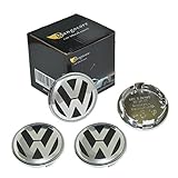 Un conjunto de 4 tapacubos para ruedas de coches Volkswagen originales