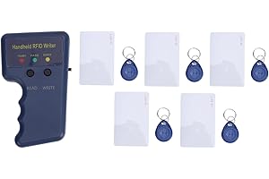 VIKYE Czytnik RFID, Ręczna Kopiarka Brelok 125 KHz, Powielacz Kart Zbliżeniowych RFID Cloner z 5 szt. Breloczka T5577 i 5 szt. Kart T5577