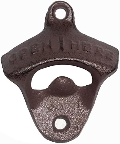 Wall Mounted Bottle Opener - Rustic Farmhouse Style Iron Beer Opener for Wall Mount - Convenience Open the Wine for Kitchen and Bar - 2 Screws &amp; Sleeves Included - Dragon Flame
