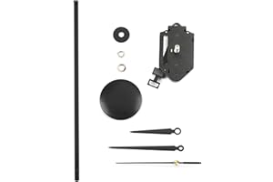 Clock-it Meccanismo Orologio Pendolo di qualità con H canotto 24mm, Lancette Metallo Nere. Azienda Italiana specializzata.