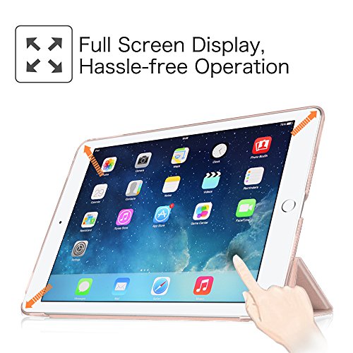 Fintie iPad Air 2 Hülle Case – Ultra Slim Superleicht Schutzhülle mit Lichtdurchlässig Rückseite Abdeckung Smart Cover Tasche mit Auto Schlaf / Wach und Standfunktion für Apple iPad Air 2 / iPad 6, Roségold - 9