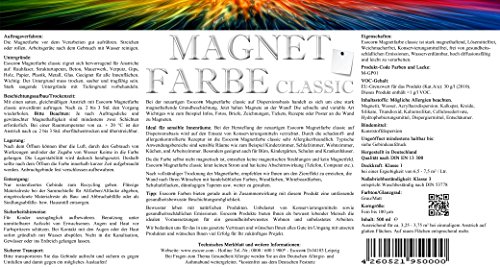 NEU! Jetzt noch stärker! 600 ml Esocor® Magnetfarbe classic + 3 Neodym- Test Magnete Gratis – verleiht jeder Wand Anziehungskraft – stark magnethaftend – sehr Allergikerfreundlich – Ohne Konservierungsmittel – Ideal für sensible Innenräume - 5