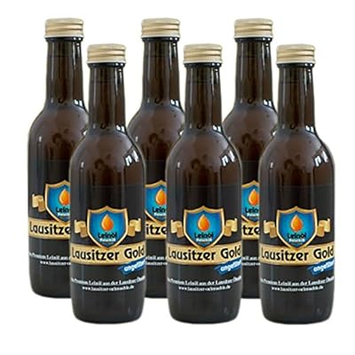 6 x Lausitzer Leinöl - Lausitzer Gold (kaltgepresstes ungefiltertes Premium Leinöl), 6x 250ml