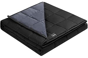 ZonLi King Size Gewichtete Decke 9 kg (203 x 221cm, Grau/Schwarz), Weighted Blanket für Erwachsene, Baumwollmaterial Gewichtete Decke