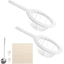 JOZMMZEOOA Küchensieb Set 4-teilig - Nylon Filter 80/100/200/400 Mesh Mit Griff