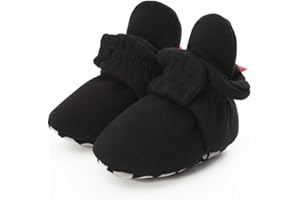 EDOTON Unisex Newborn Winter Boots Warm Stripe Bootie Non-Slip Sole Soft Stay On Ajustable Bootie Sock