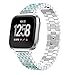 Produktbild TopTen Fan-Motive Fitbit Versa Armbanduhr Band, verstellbarer EDELSTAHL-Sport-Handgelenk Armband Strap, Ersatz Zubehör Jewelry Armband für Fitbit Versa Gesundheit und Fitness Smartwatch M silber