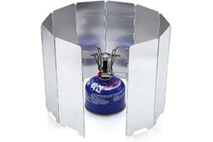 GELUODE Dawa 10 Plates Outdoor Camping Stove Windshield,Folding Camping Aluminum Cooker Wind Screen Windbreak With a Storage Bag