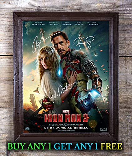 Robert Downey Jr Iron Man 3 Autographed Signed Reprint 8x10 Photo #31 Special Unique Gifts Ideas for Him Her Best Friends Birthday Christmas Xmas Valentines Anniversary Fathers Mothers Day