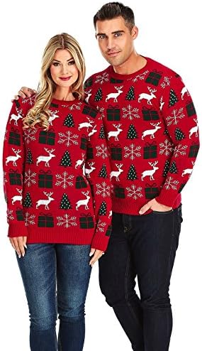 G UK TRADE Funky Fairisle Red Medium