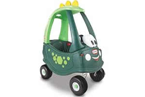 Little Tikes Dino Cozy Coupé Voiture- Conduisez avec un vrai klaxon de travail, interrupteur d'allumage cliquable & bouchon de carburant