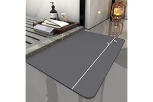 WUBUSHAN Absorbierende badematte, Badematte Rutschfester, 40x60cm, Absorbierender Badezimmerteppich, Schnelltrocknende Badematte, Badvorleger rutschfest Waschbar, Grau