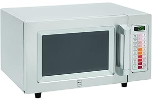 METRO Professional Mikrowelle GMW1125 | 1000 W | 5 Leistungsstufen | 10 voreingestellte Kochprogramme | Edestahl | Keramikboden | Max. Tellerdurchmesser 30 cm | 60 Minuten Timer