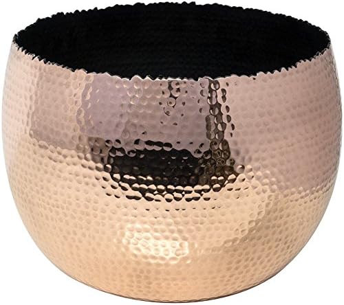 22cm Black & Copper Hammered Bowl - Decorative House / Office Indoor Lightweight