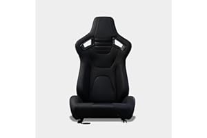 M MODAUTO MODAUTO Asiento Deportivo Coche,Semibaquet Ajustable,Ríeles incluidos,Conductor y Pasajero,para Coche y Simulador de Conducción,Modelo N775R,Negro con Carbono