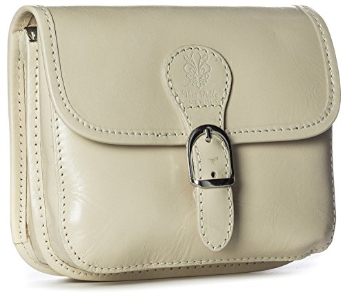 Big Handbag Shop Womens Mini Genuine Leather Cross Body Messenger Pouch Handbag (11 Light Beige)
