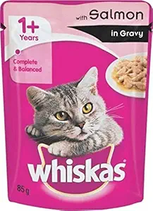 Whiskas Wet Meal Adult Cat Food/Salmon in Gravy (85 g)- Pack of 20