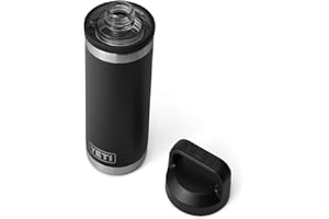 YETI Rambler Bottle Chug, Vaccum Insulated Stainless Steel Bottle with Leakproof Chug Cap, Black, 18 oz (532 ml)
