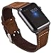 Produktbild OKCS Armband für Apple Watch Series 1, Series 2, Series 3, Edition Leder Erstatzband Strap 42 mm + Connector - Braun