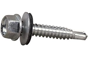 DOJA BARCELONA DOJA industrial | VITI AUTOFILETTANTI PER METALLO M6 | PACK 100 | 6,3 x 25 mm | Viti autoperforanti testa esagonale con rondella | Autofilettanti in acciaio per fissaggio carrozzeria Legno Lamiera