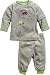 Schnizler Baby-Boys 2-Piece Nicki Long Sleeve Shirt and Bottoms Tractor, Truck, Digger Tracksuit, Grey (Grey/Melange), 6-9 Months (Manufacturer Size:74)