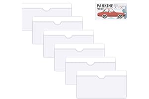 ATBUSS Zestaw 6 uchwytów na bilety parkingowe na przednią szybę, samoprzylepny uchwyt na bilet parkingowy, kwadratowy uchwyt na przednią szybę do samochodów, samochodów dostawczych, przyczep kempingowych