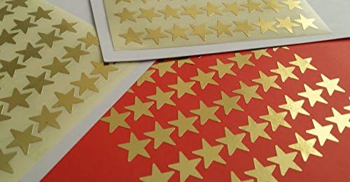 Gold Merit Stars Metallic Self Adhesive 13mm ideal as reward stickers, 6 sheets from LABELS4U ® TM Branded Product