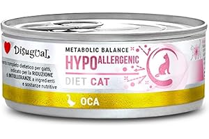 CT-TRONICS Disugual Dieta Lata Comida Húmeda para Gatos 12 Unidades x 85 Gr (Oca Hipoalergénico)