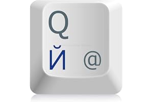 hoopomania Adesivi per Tastiera Russa [Blu - 11x13mm] Adesivi per Tastiera Russa per Laptop e PC