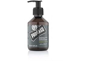 Proraso Champú barba Cypress & Vetyver, 200 ml, champú hidratante profesional para el cuidado barba hombre que elimina impurezas y limpia eficazmente